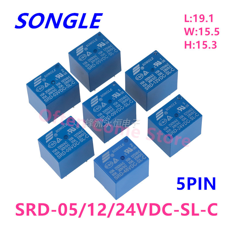 Shelly Relay Module - 5 قطعة جديد التتابع SRD-05VDC-SL-C SRD-12VDC-SL-C