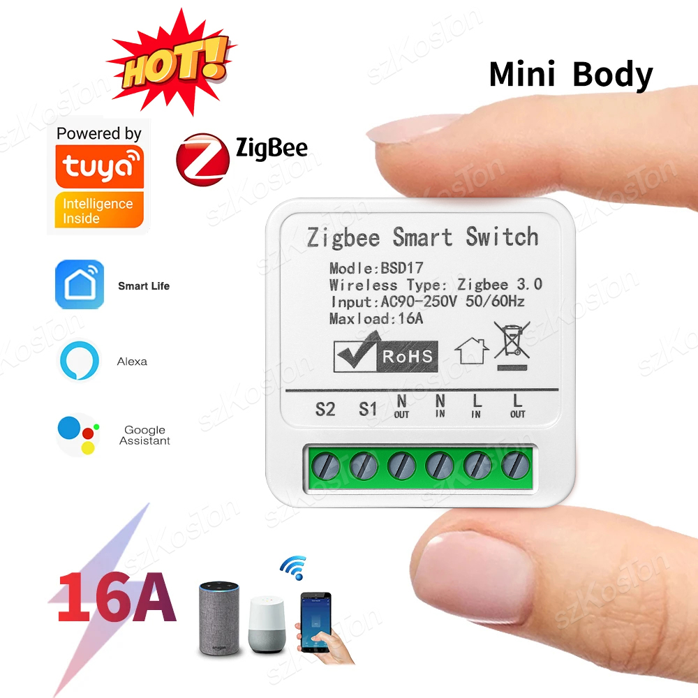Home Automation Diy - 16A تويا زيجبي وحدة تبديل ذكية