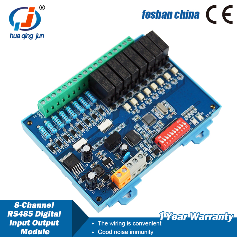 Huaqingjun 8-قناة RS485 المدخل - مراجعة Relay 8 Channel Board وسعره